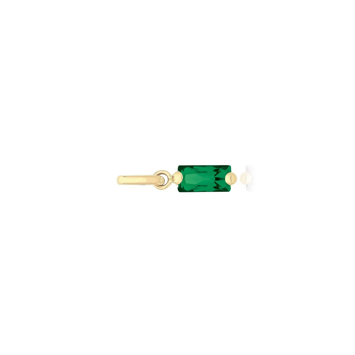Baguette Natural Emerald 9ct Yellow Gold Pendant Hallmarked All Chain Lengths