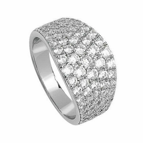 Sterling Silver Ring Anniversary Gemstone 925 Hallmarked Size L - Q