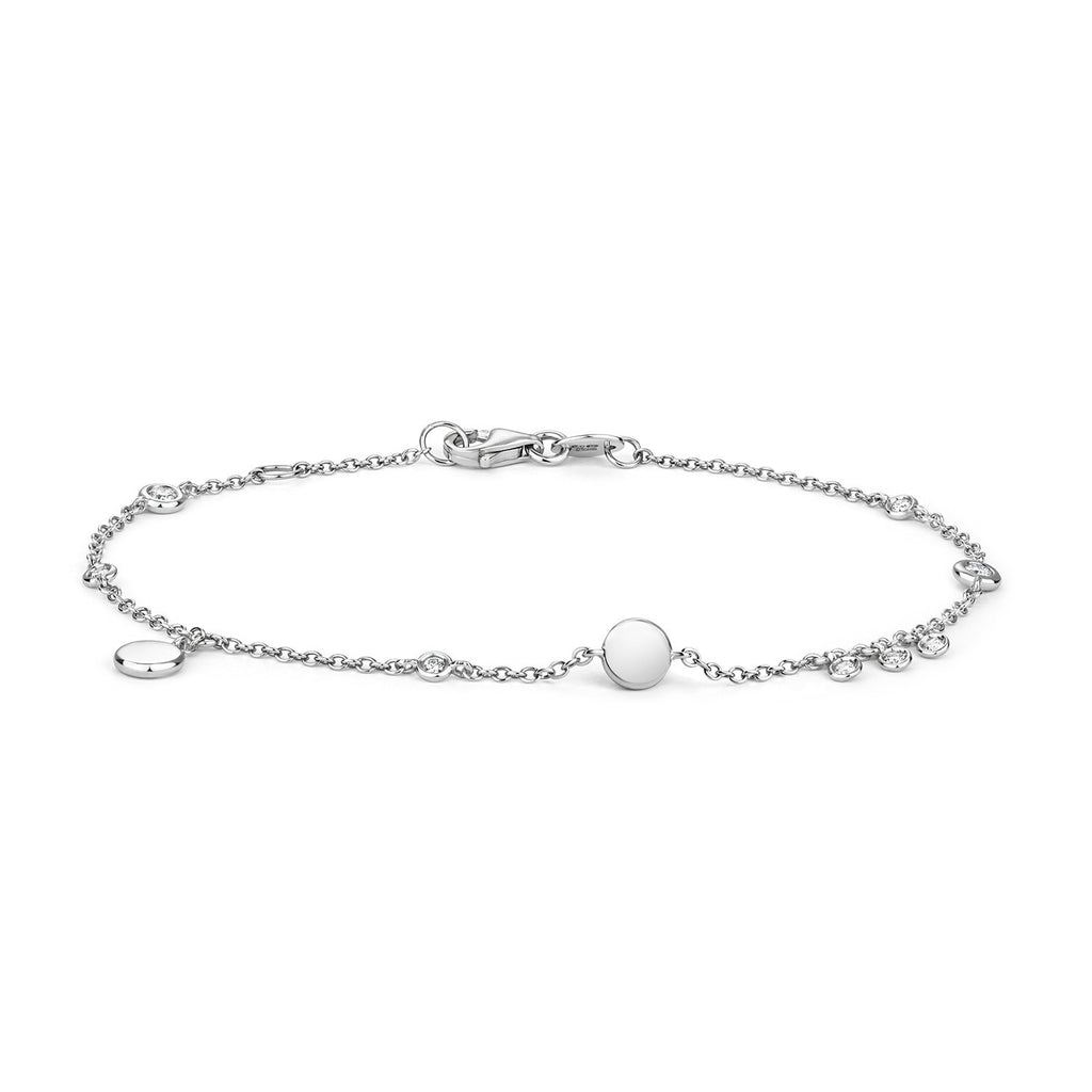 Flush 8 Natural Diamond 18ct White Gold Bracelet 375 Hallmarked British Made