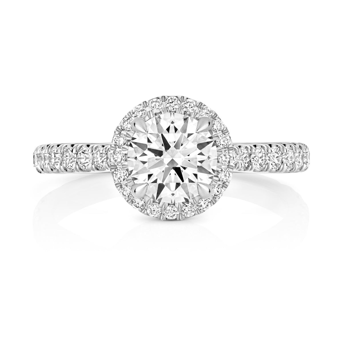 55 Lab-Created Diamond Engagement Ring 18ct White Gold Hallmarked Sizes J - Q