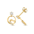 Heart Loop Stud Earrings 9ct Yellow Gold 375 Hallmarked Brand New Boxed