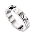 Sterling Silver Solid Hammered Band Ring 925 Hallmarked Size Q - Z