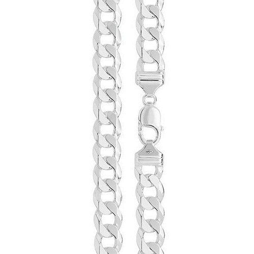 Men's Sterling Silver Bracelet Curb Link British Made 925 Hallmark 8" Weight 30g