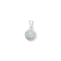 Sterling Silver Halo Opal Pendant 925 Hallmarked British Made All Chain Lengths
