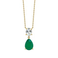 Drop Amethyst And Onyx Necklace 9ct Yellow Gold 375 Hallmark British Made 46cm