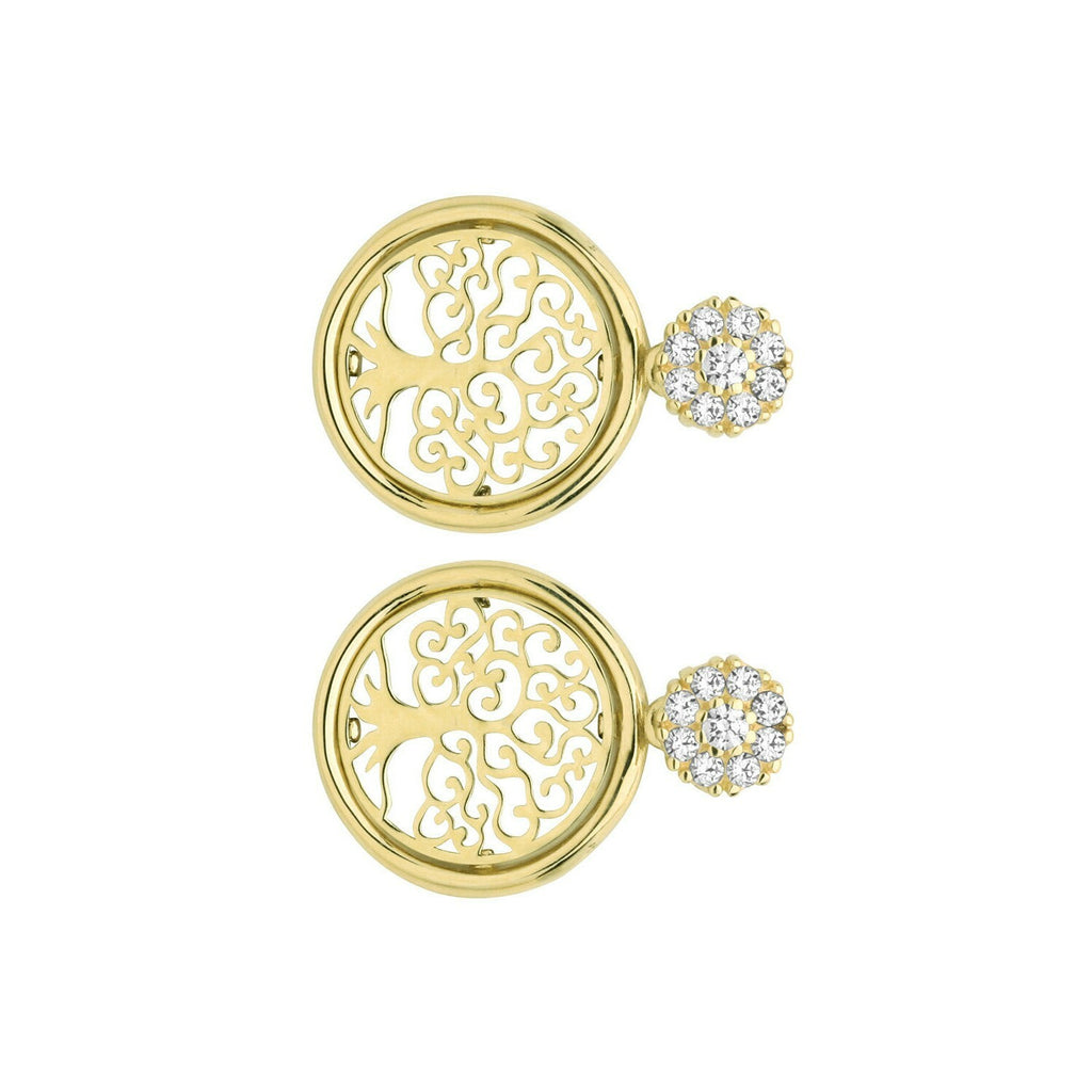 Tree Of Life Drop Earrings Hallmarked 9ct Yellow Gold British Made Brand New 