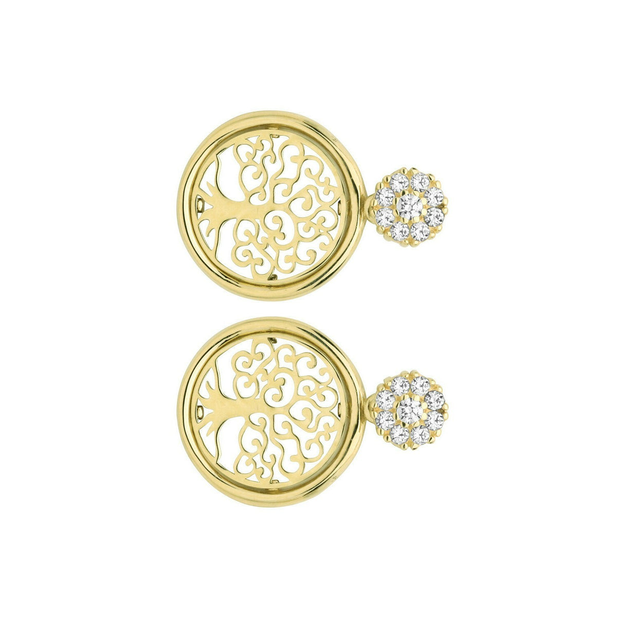 Tree Of Life Drop Earrings Hallmarked 9ct Yellow Gold British Made Brand New 