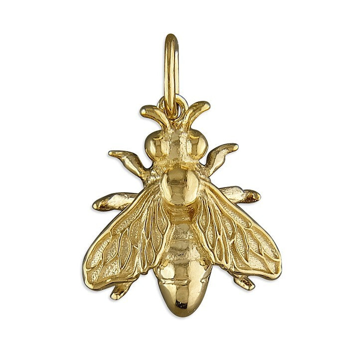 Honey Bee Pendant 18ct Yellow Gold Plated Hallmarked All Chain Lengths