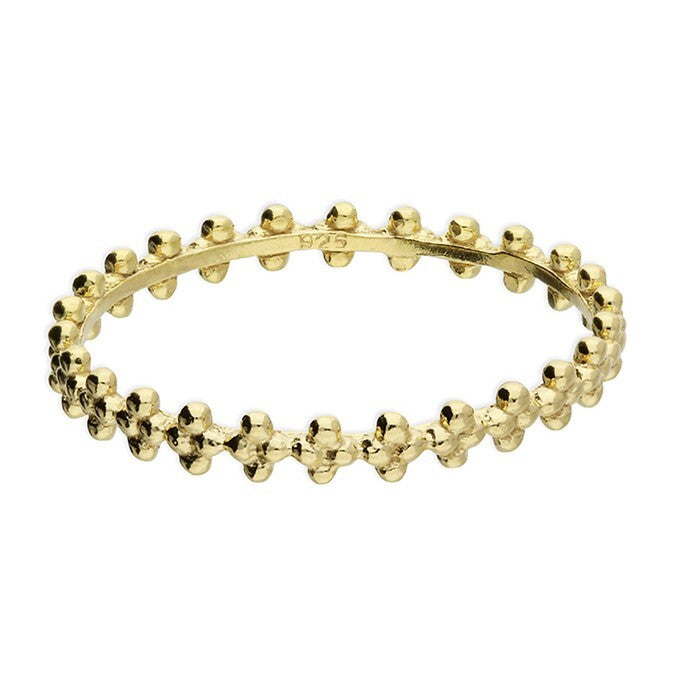 Fancy Thin Band Ring 9ct Yellow Gold Plated Hallmarked British Made Size J - T