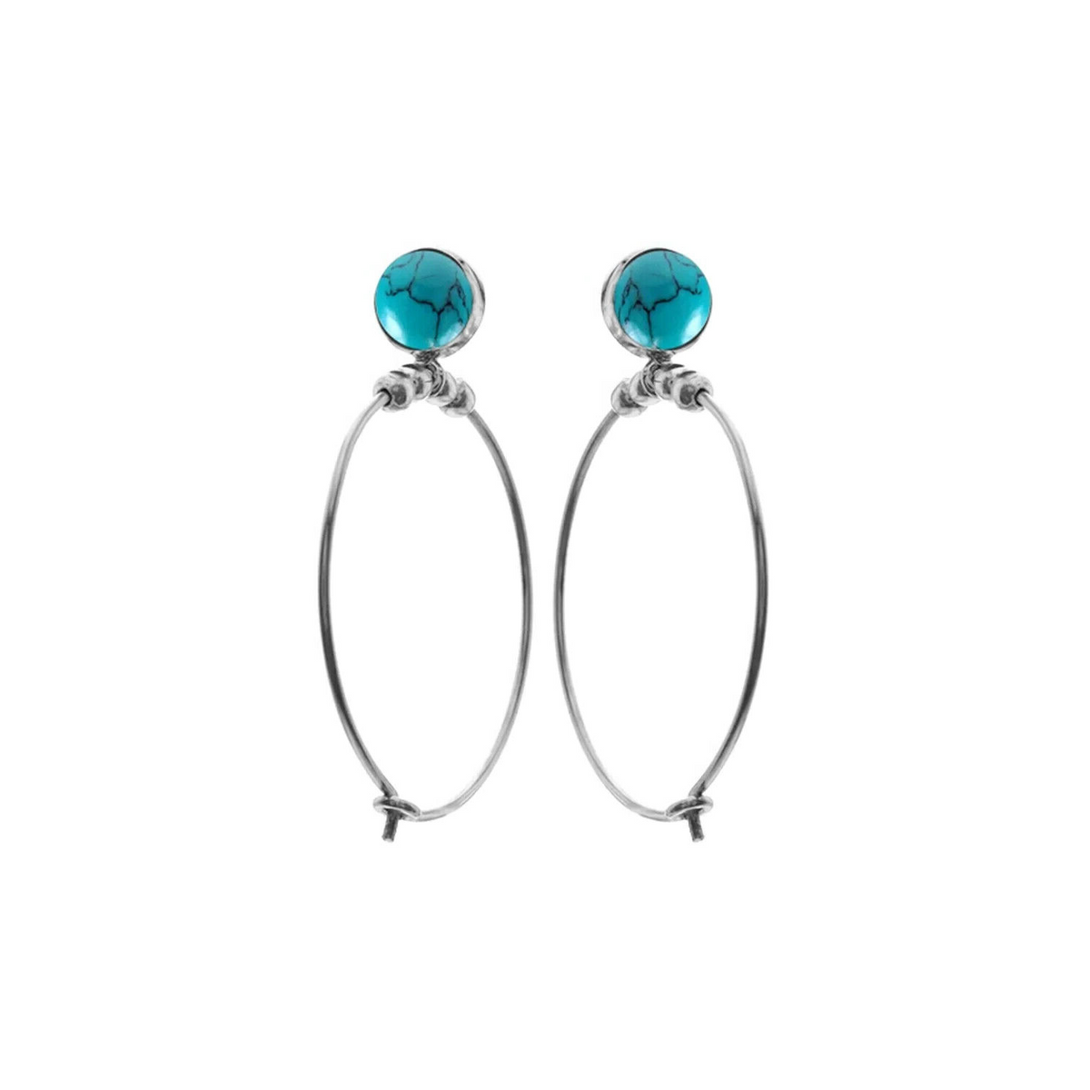 Ivy Turquoise Hoop Earrings Sterling Silver 925 Hallmarked Brand New Boxed