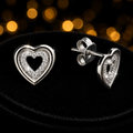 Heart Stud Earrings Sterling Silver 925 Hallmarked British Made Brand New