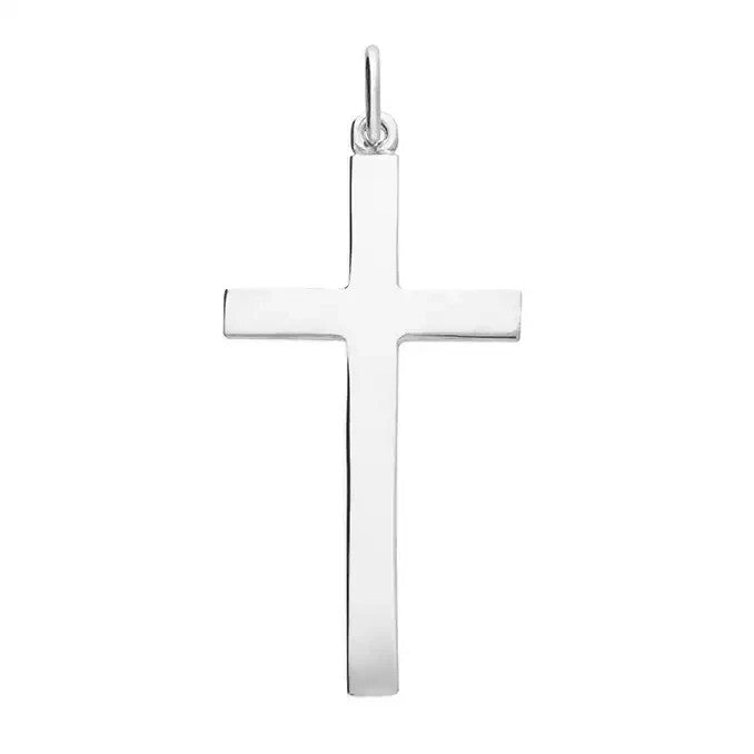 Heavy Plain Cross Sterling Silver 925 Hallmark British Made All Chain Lengths