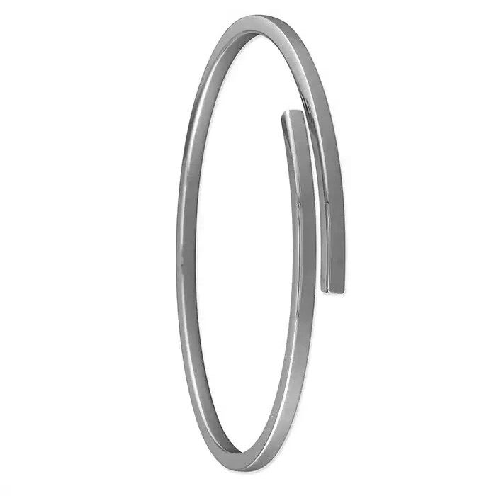 Sterling Silver Bangle Hollow Crossover British Made Hallmarked Brand New Boxed