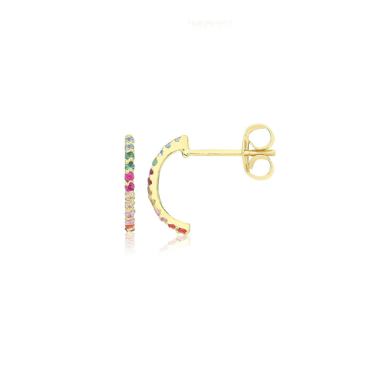12 Multi Gemstone Hoop Earrings 9ct Yellow Gold 375 Hallmarked Brand New