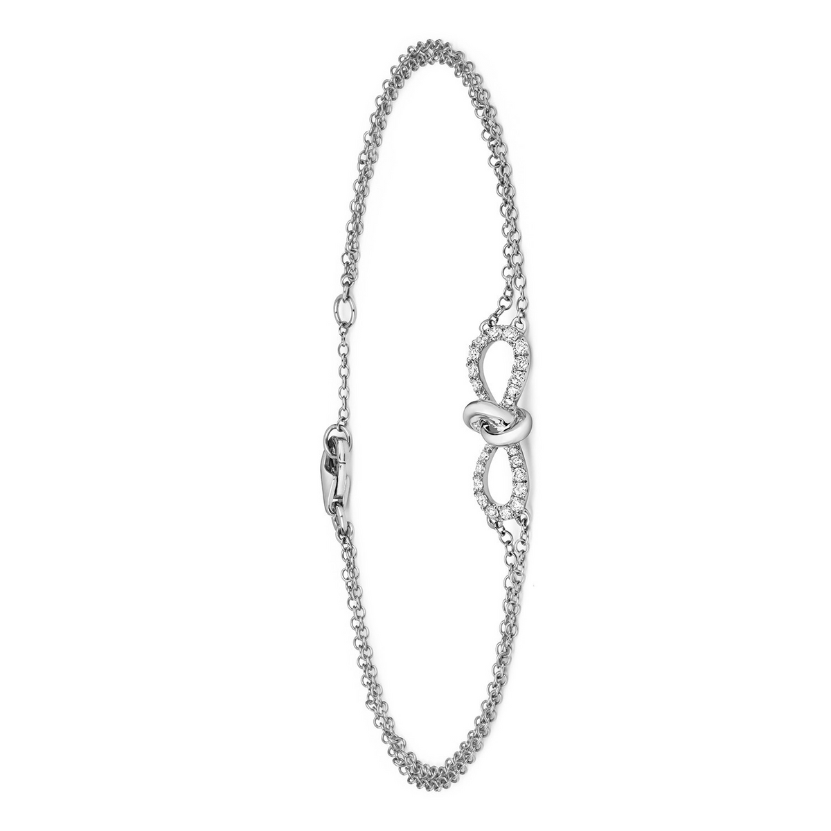 Infinity Natural Diamond 18ct White Gold Bracelet 375 Hallmarked British Made