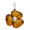 Statement Poppy Amber Pendant Sterling Silver 925 Hallmarked All Chain Lengths