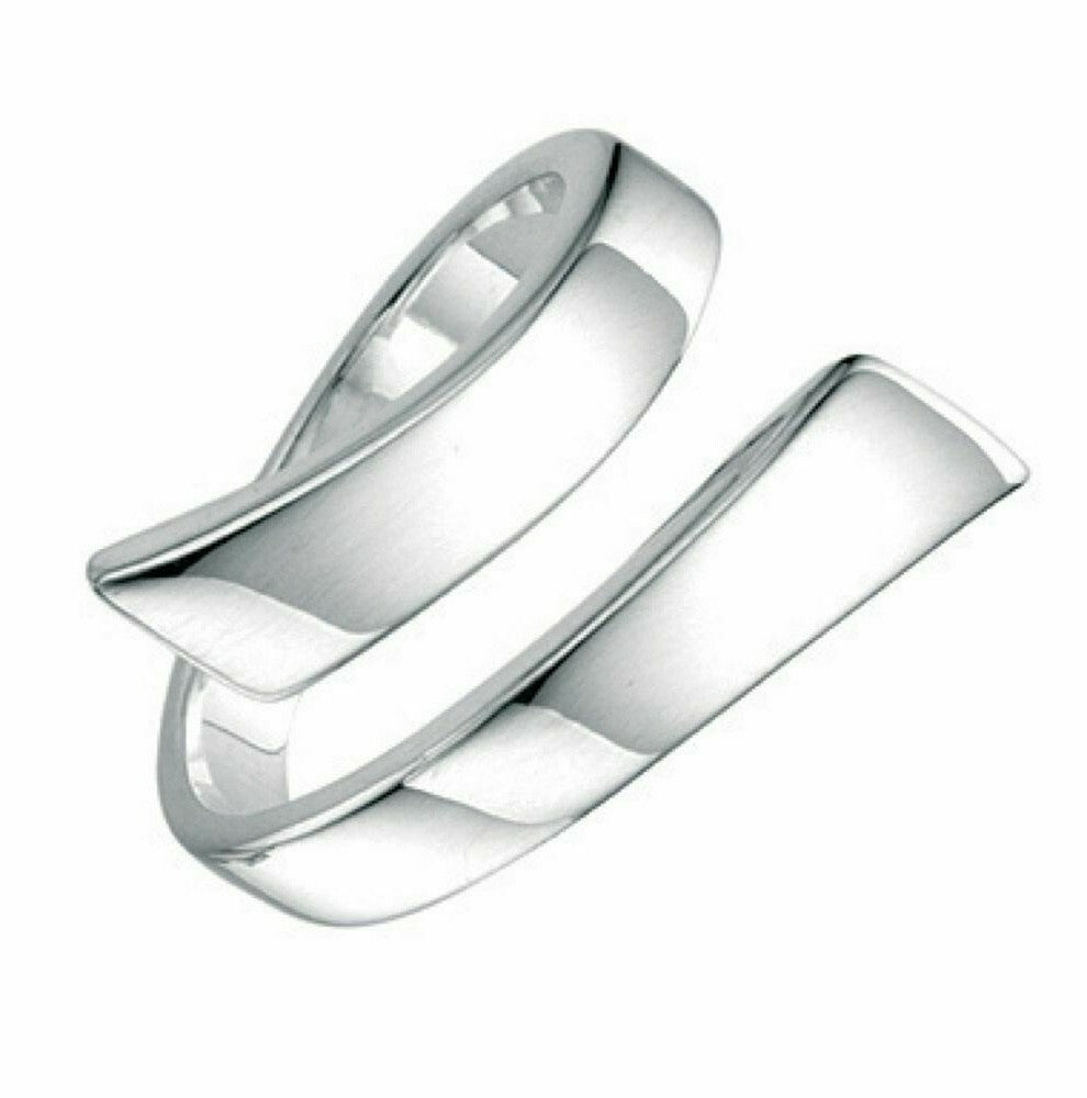 Sterling Silver Cross Over Ring 925 Hallmarked Size K - S British Made