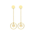Snowflake Chain Drop Earrings 9ct Yellow Gold 375 Hallmarked Brand New Boxed