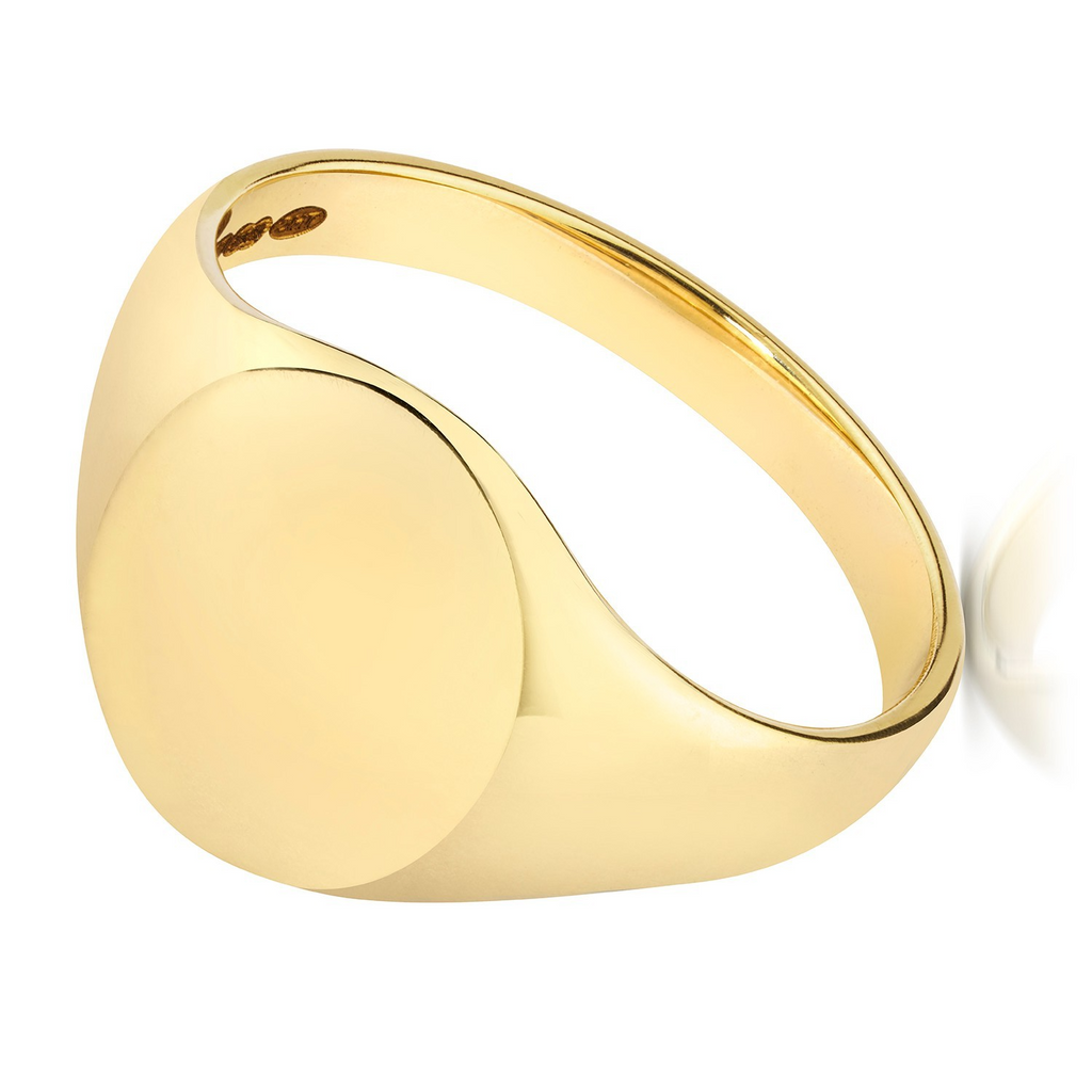 Mens 9ct Yellow Gold Signet Ring 375 Hallmarked British Made Size K - Z