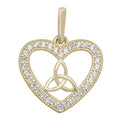 Yellow Gold Heart Trinity Pendant Hallmarked British Made All Chain Lengths