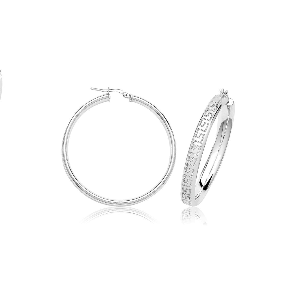 Authentic Greek Sterling Silver Hoops 925 Hallmarked 15mm - 50mm Diameter