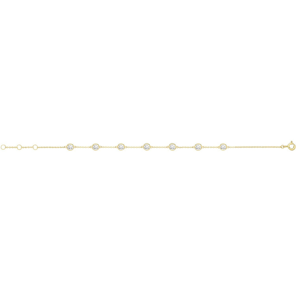 Flush Tennis Necklace and Bracelet Set 9ct Yellow Gold 375 Hallmarked