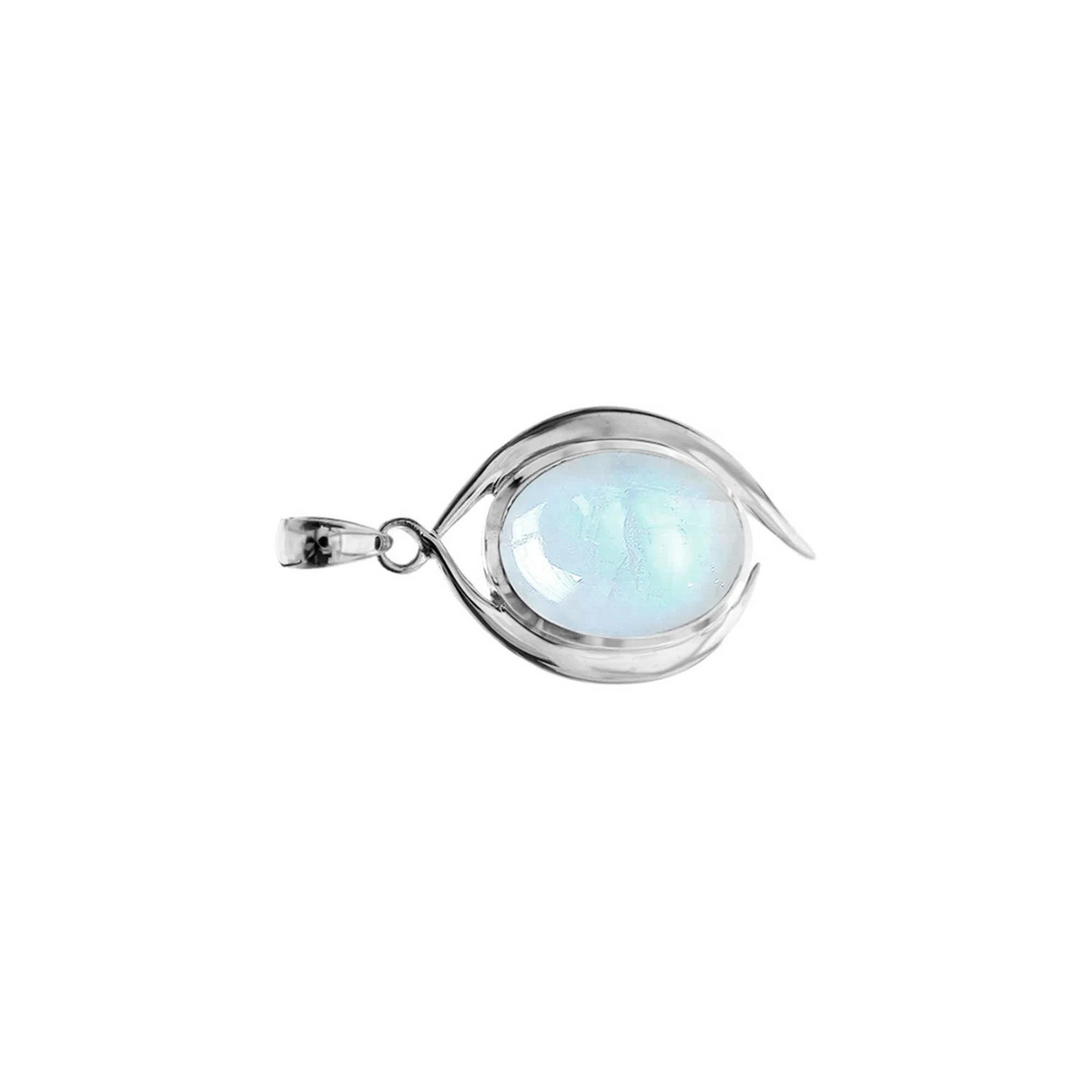 Tailed Oval Moonstone Pendant Sterling Silver 925 Hallmarked All Chain Lengths