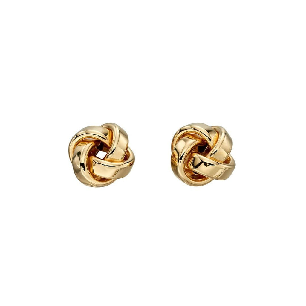 Knot Stud Earrings 9ct Yellow Gold 375 Hallmarked British Made
