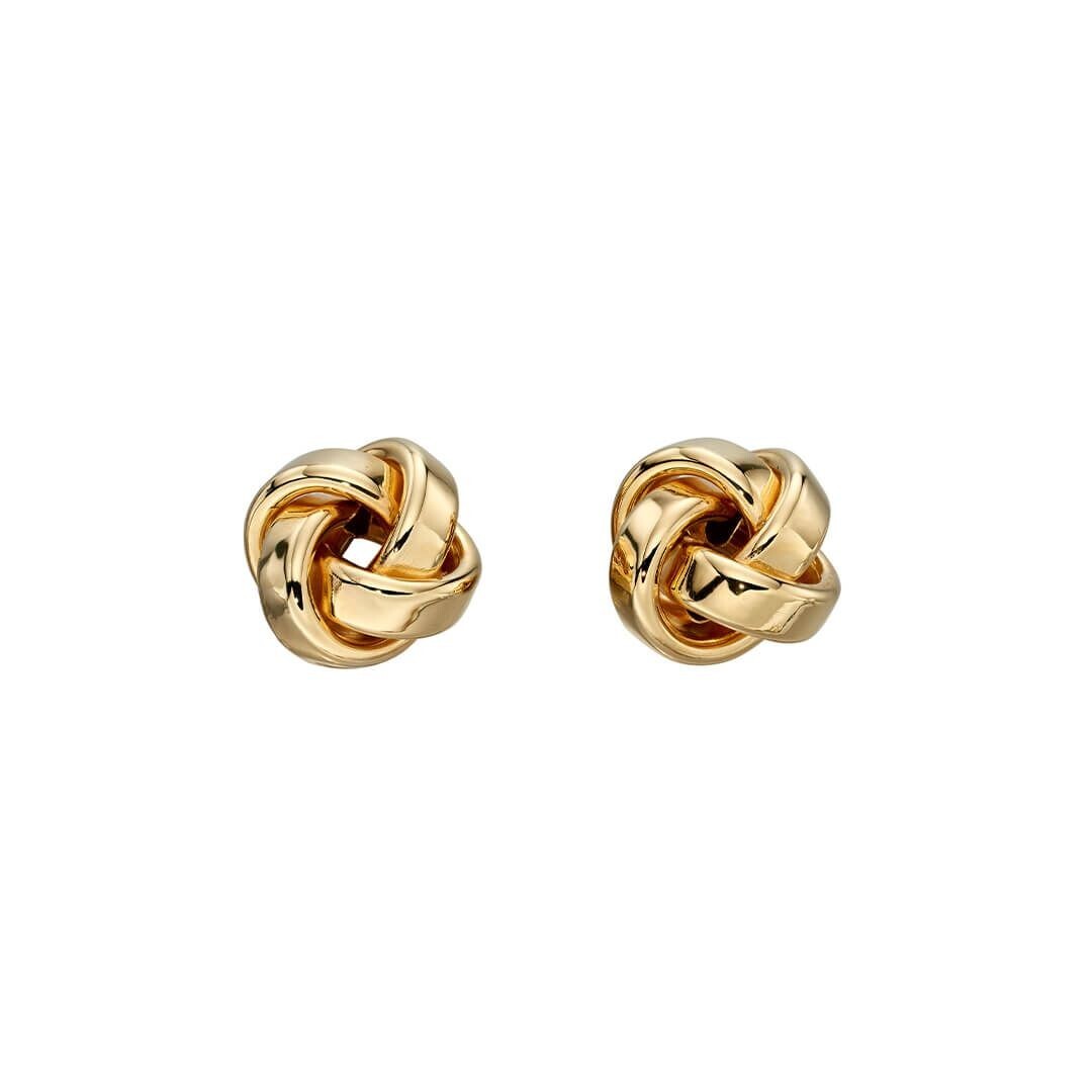 Knot Stud Earrings 9ct Yellow Gold 375 Hallmarked British Made