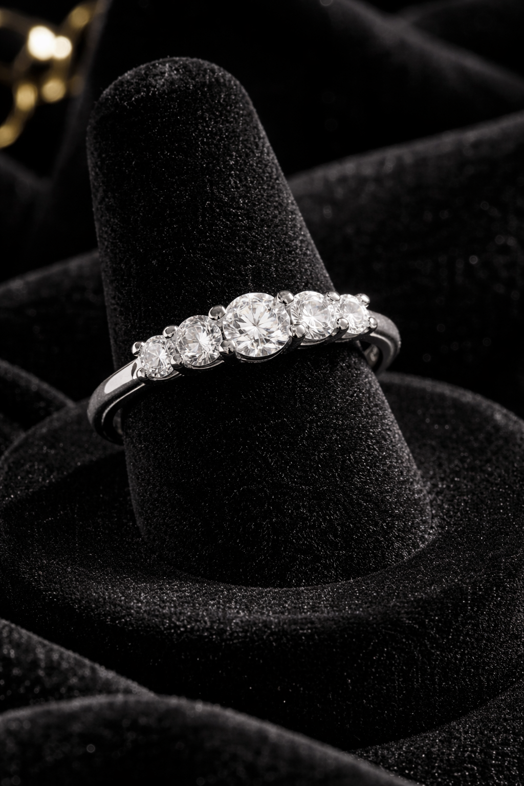 Sterling Silver Anniversary Ring Five Stone Gemstone 925 Hallmarked Size J - T