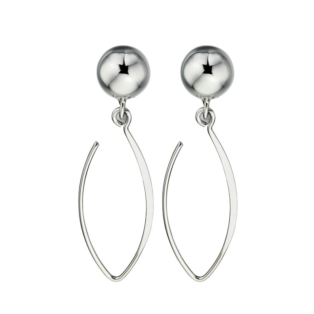 Ball Drop Hook Earrings Sterling Silver 925 Hallmarked Brand New Boxed