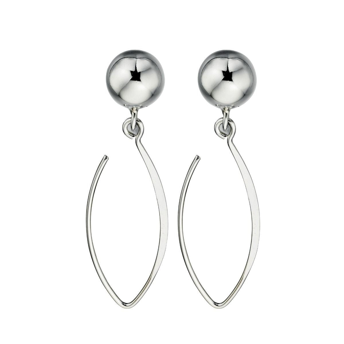 Ball Drop Hook Earrings Sterling Silver 925 Hallmarked Brand New Boxed