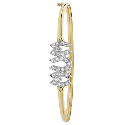 Mum Gemstone Bangle 9ct Yellow Gold Hallmarked British Made (Mothers Day)