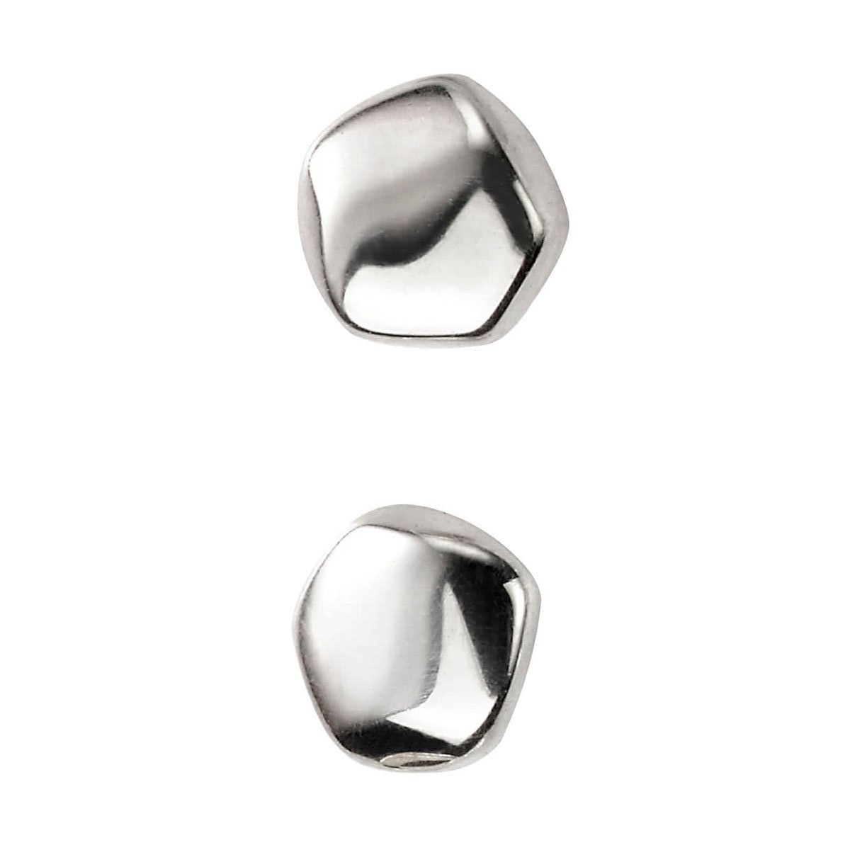 Organic Shaped Stud Earrings Sterling Silver 925 Hallmarked British Made