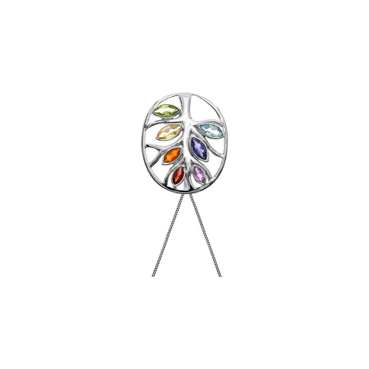 Marquise Tree Of Life Pendant Sterling Silver 925 Hallmarked All Chain Lengths