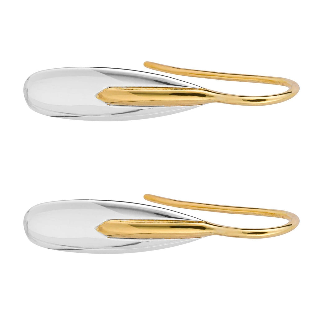 Elongated Pebble Drop Earrings 9ct Yellow Gold Plated Hallmarked Brand New Boxed