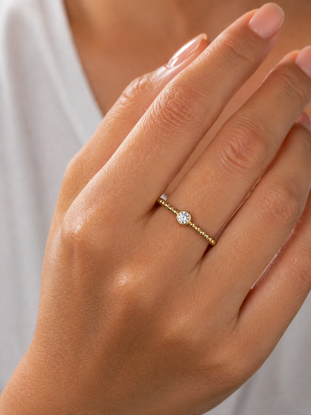 Solitaire Bobble Ring 9ct Yellow Gold Hallmarked Sizes J - T British Made