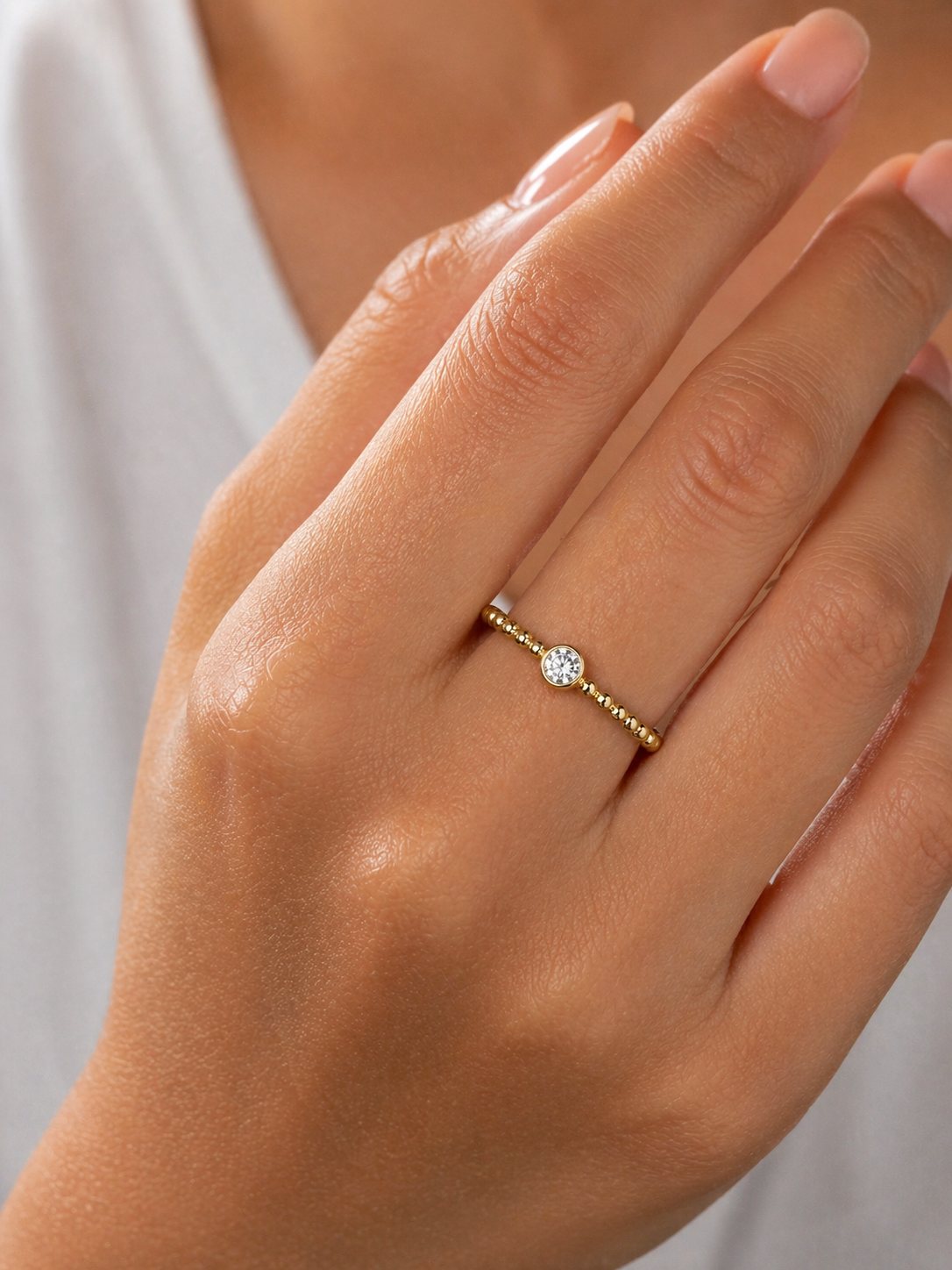 Solitaire Bobble Ring 9ct Yellow Gold Hallmarked Sizes J - T British Made
