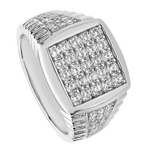 Gents Sterling Silver Signet Ring Gemstone Engagement 925 Hallmarked Sizes L - W