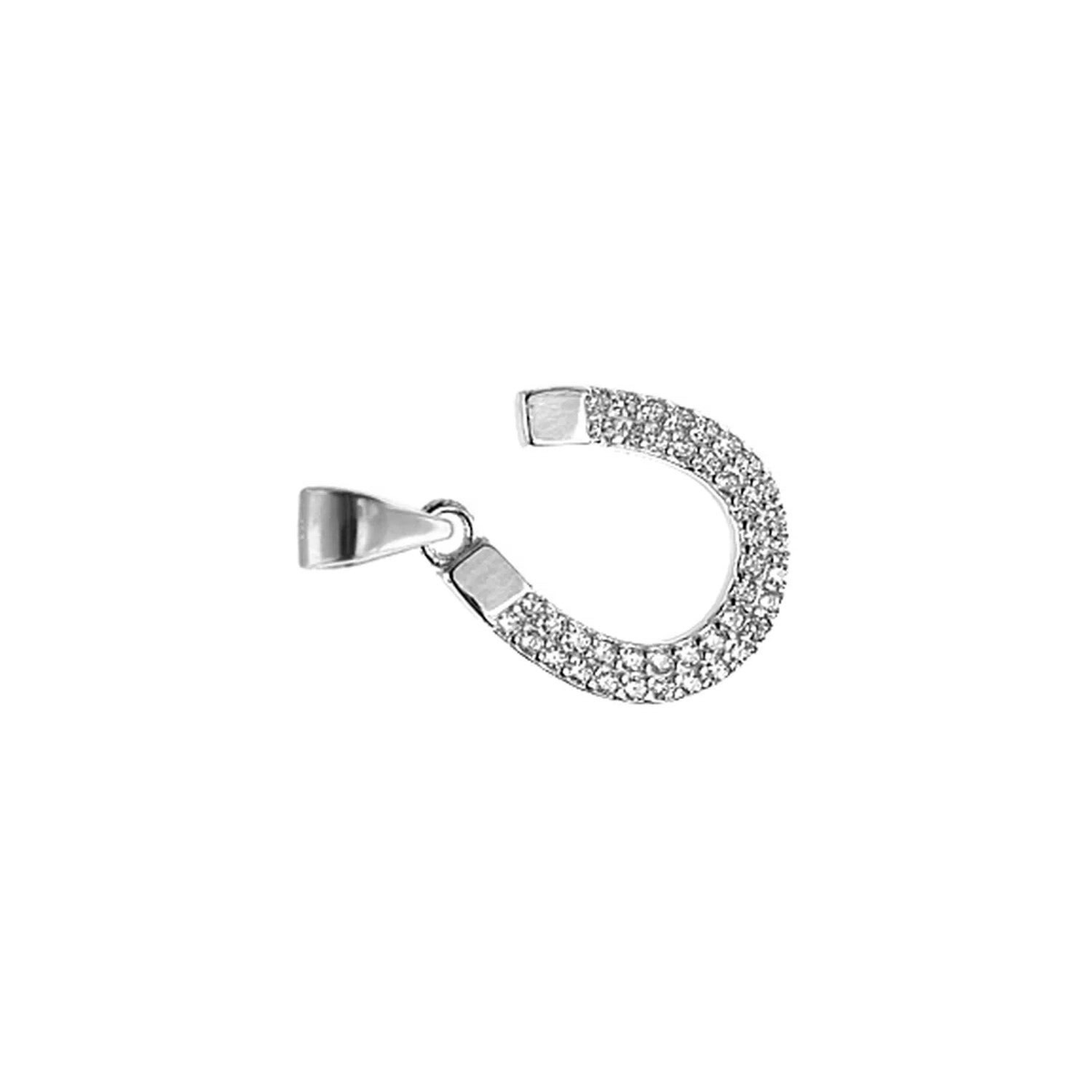 Offset Horseshoe Pendant Sterling Silver 925 Hallmarked All Chain Lengths