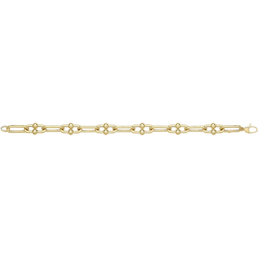 Bubble Link Necklace and Bracelet Set 9ct Yellow Gold 375 Hallmark British Made
