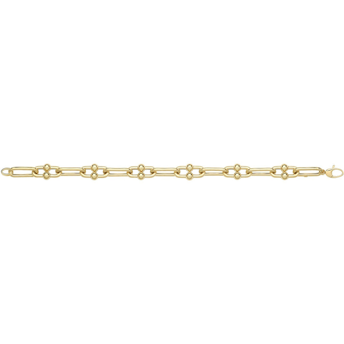 Bubble Link Necklace and Bracelet Set 9ct Yellow Gold 375 Hallmark British Made