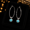 Ivy Turquoise Hoop Earrings Sterling Silver 925 Hallmarked Brand New Boxed