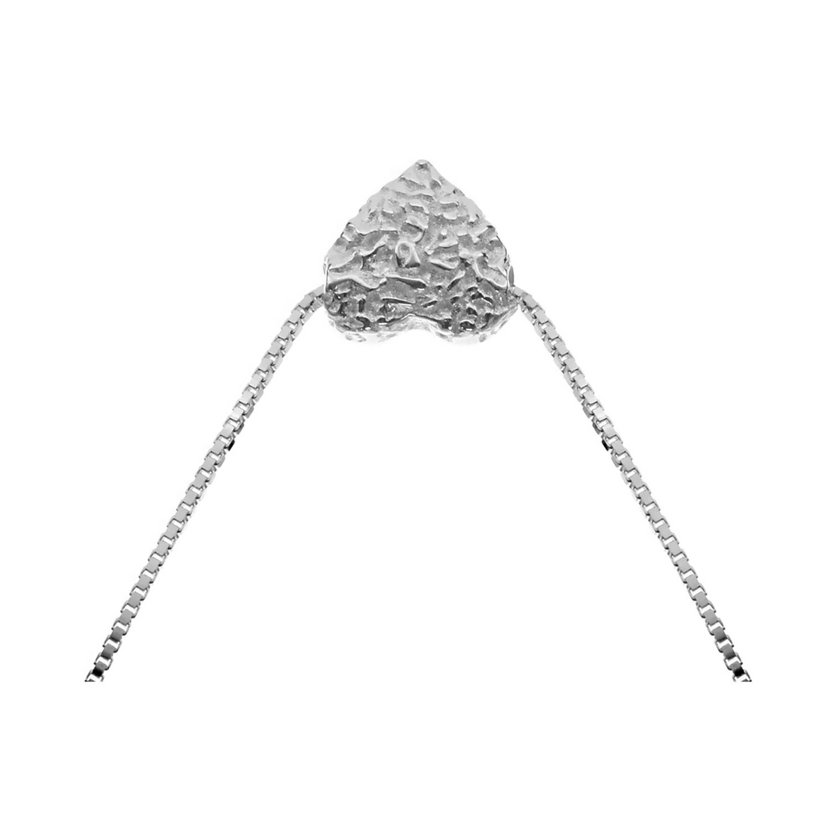 Textured Heart Necklace Solid Sterling Silver 925 Hallmarked British Made