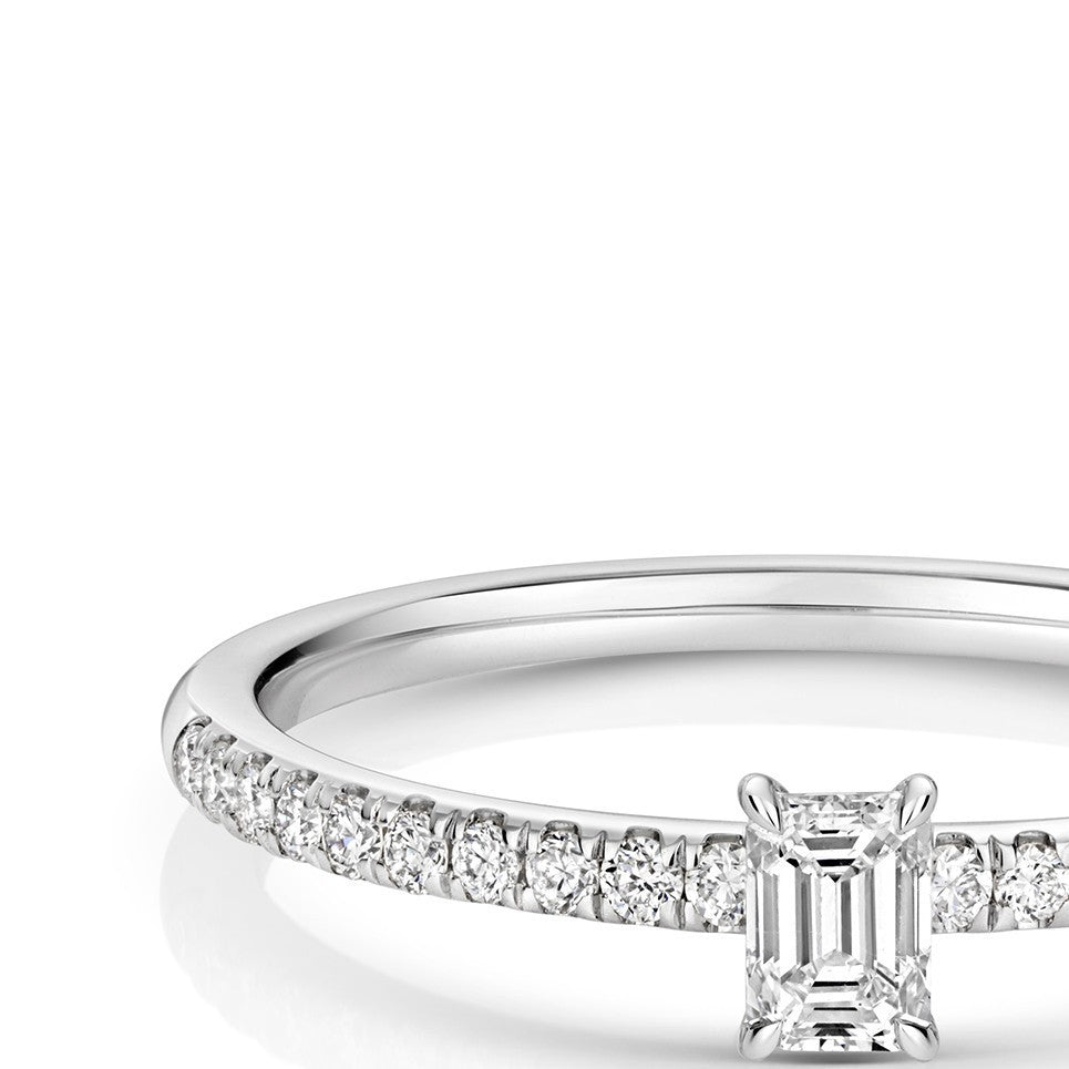21 Natural Diamond Baguette Ring 18ct White Gold Hallmarked Sizes K - N