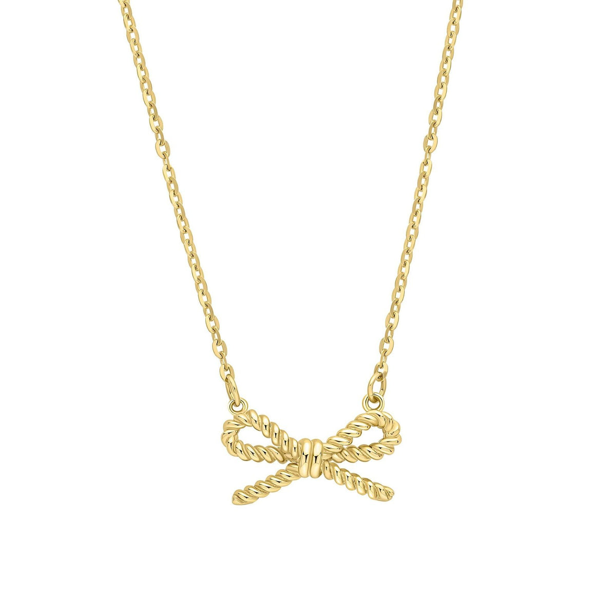 Rope Bow Pendant & Earrings Set 9ct Yellow Gold 375 Hallmarked British Made