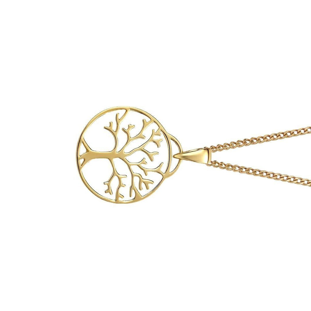 Tree Of Life Pendant Gold Plated Hallmarked All Chain Lengths British Made