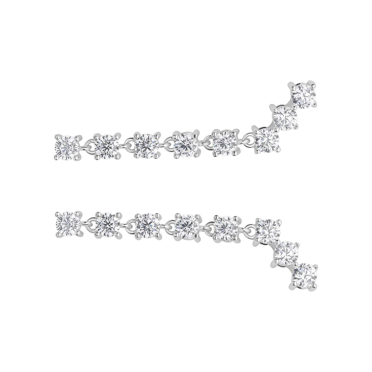 8 Stone Zircon Drop Earrings Sterling Silver 925 Hallmarked Brand New Boxed