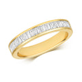 Natural Diamond Baguette Eternity Ring 18ct Yellow Gold Hallmarked Sizes J - Q