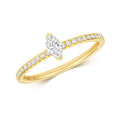 21 Natural Diamond Marquise Cut Ring 18ct Yellow Gold Hallmarked Sizes K - N